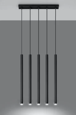 Schwarze Hängelampe Metall 3-flammig G9 PETERA Esstisch
