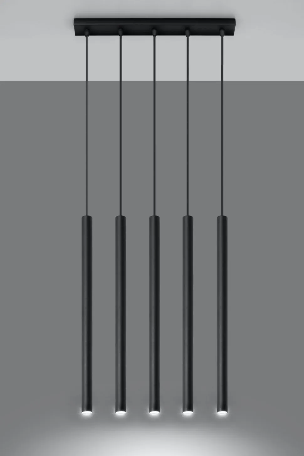 Schwarze Hängelampe Metall 3-flammig G9 PETERA Esstisch