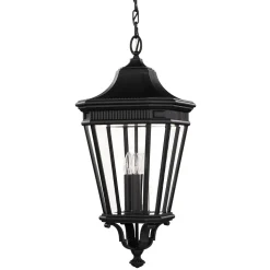 Schwarze Hängeleuchte Alu Glas verstellbar Rustikal