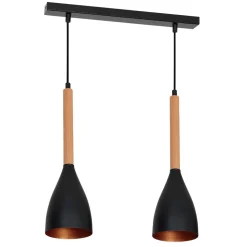 Schwarze Hängeleuchte höhenverstellbar rund Ø11cm