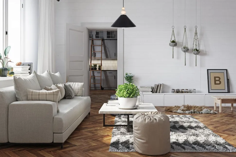 Schwarze Hängeleuchte Holz Metall Ø26 cm E27 gemütlich