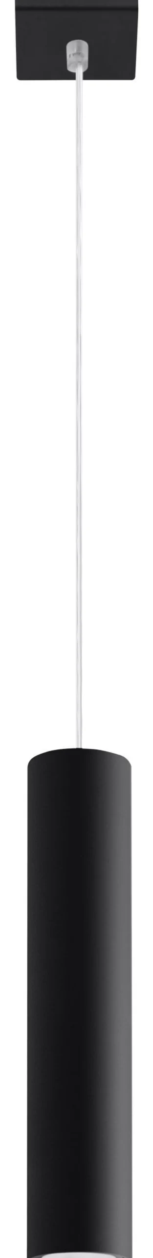 Schwarze Hängeleuchte Metall GU10 Ø 6 cm höhenverstellbar