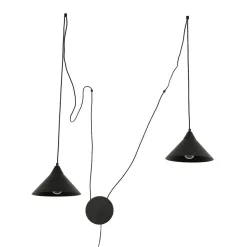 Schwarze Hängeleuchte mit Stecker flexible Montage