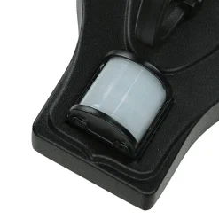 Schwarze Hoflampe mit Bewegungsmelder IP43 LEADWORTH