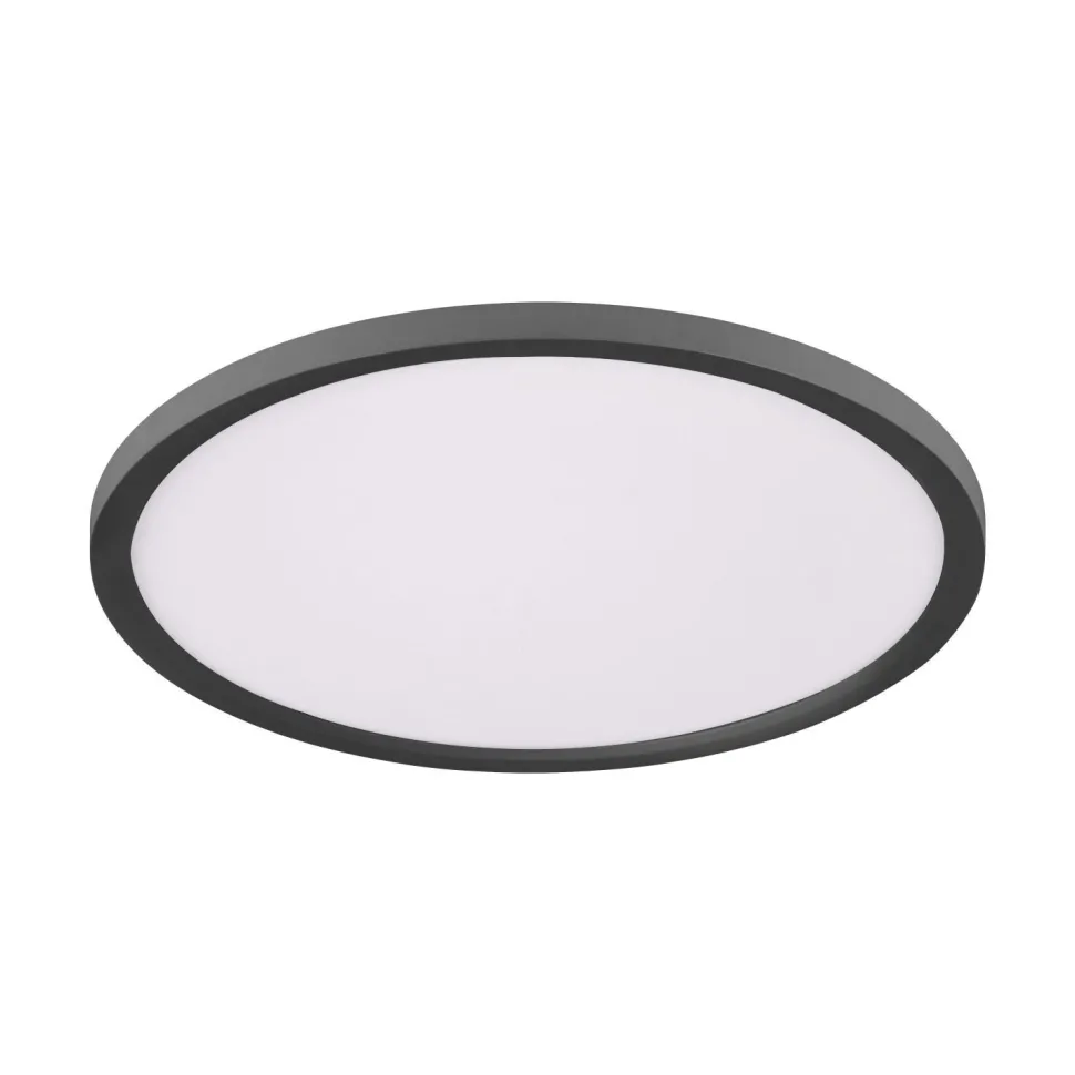 Schwarze LED Deckenlampe dimmbar Ø40 cm Fernbedienung