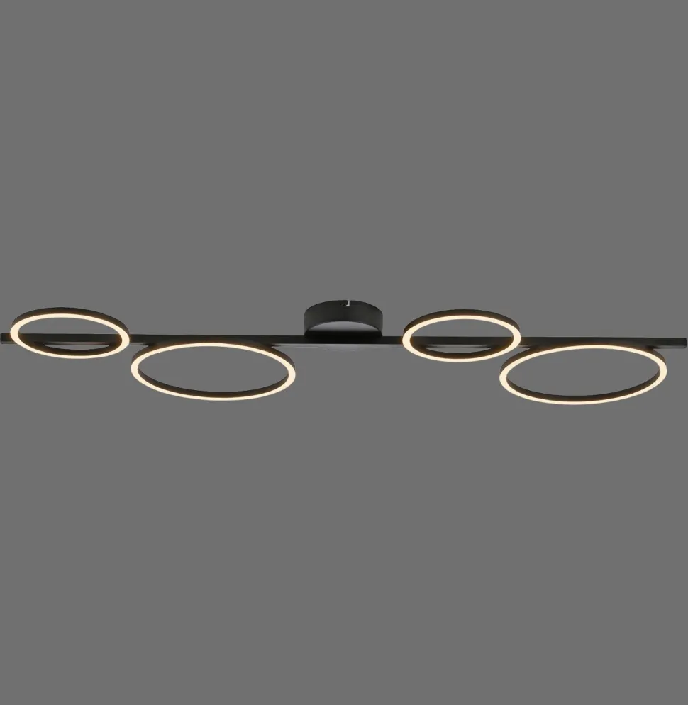 Schwarze LED Deckenlampe Metall 120 cm länglich 4850 lm