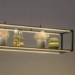 Schwarze LED Hängelampe dimmbar Touch 105 cm Memory