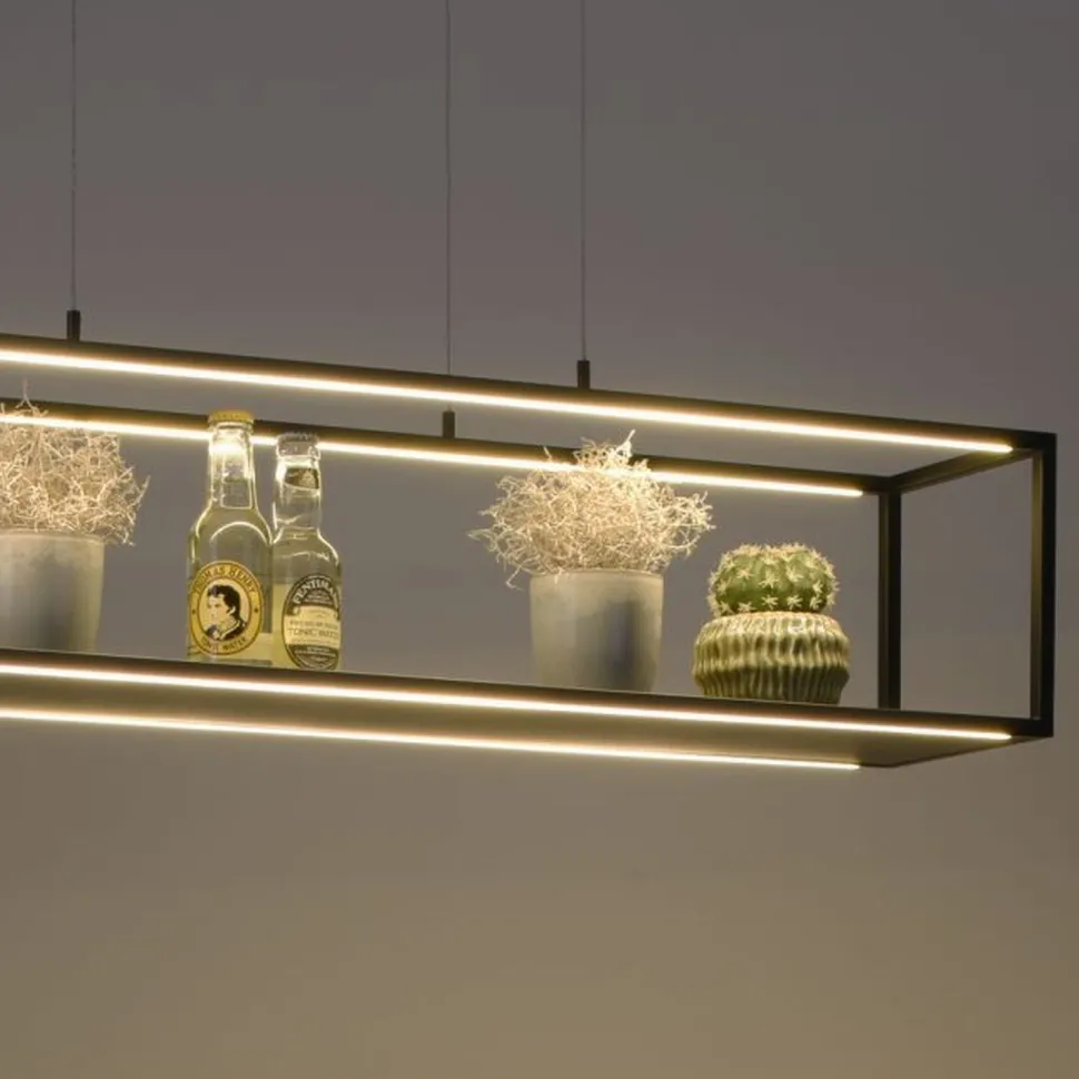 Schwarze LED Hängelampe dimmbar Touch 105 cm Memory