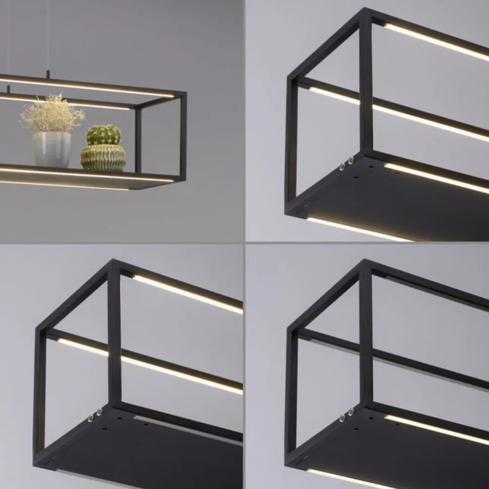 Schwarze LED Hängelampe dimmbar Touch 105 cm Memory