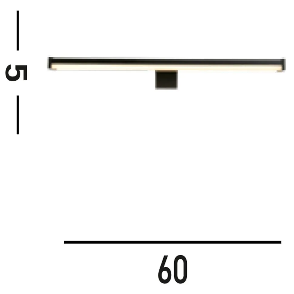 Schwarze LED Spiegelleuchte Aluminium IP44 12 W 60 cm