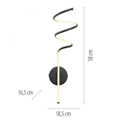 Schwarze LED Wandleuchte Metall warmweiß 3000 K 2330 lm
