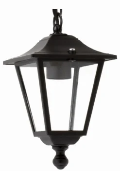 Schwarze Pendelleuchte außen IP44 Rustikal E27