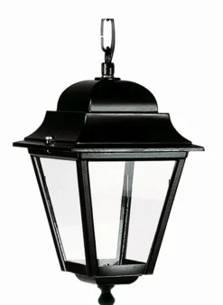 Schwarze Pendelleuchte außen IP44 Rustikal E27 Aluminium