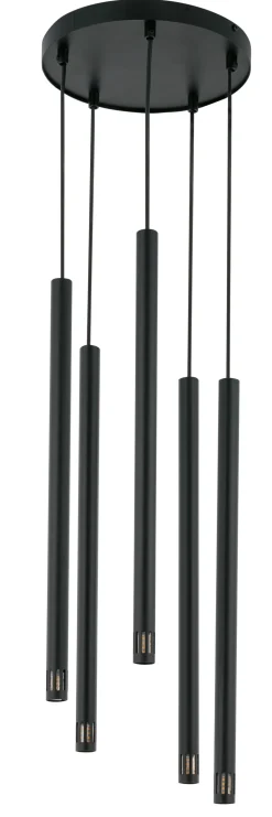 Schwarze Pendelleuchte Metall G9 Zylinder elegant