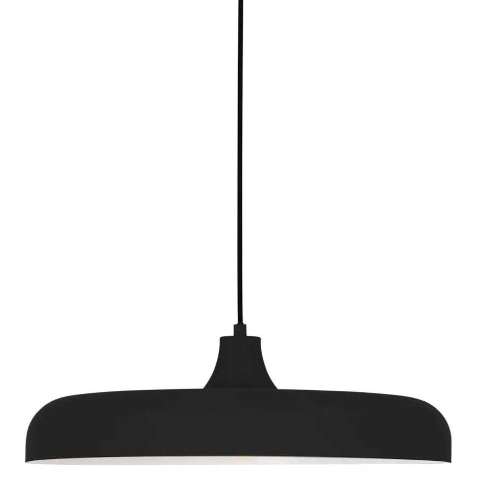 Schwarze Pendelleuchte Metall L:50 cm rund E27 Modern