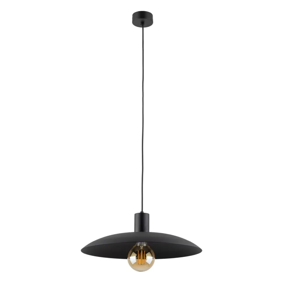 Schwarze Pendelleuchte Metall Ø41 cm rund E27 Loft