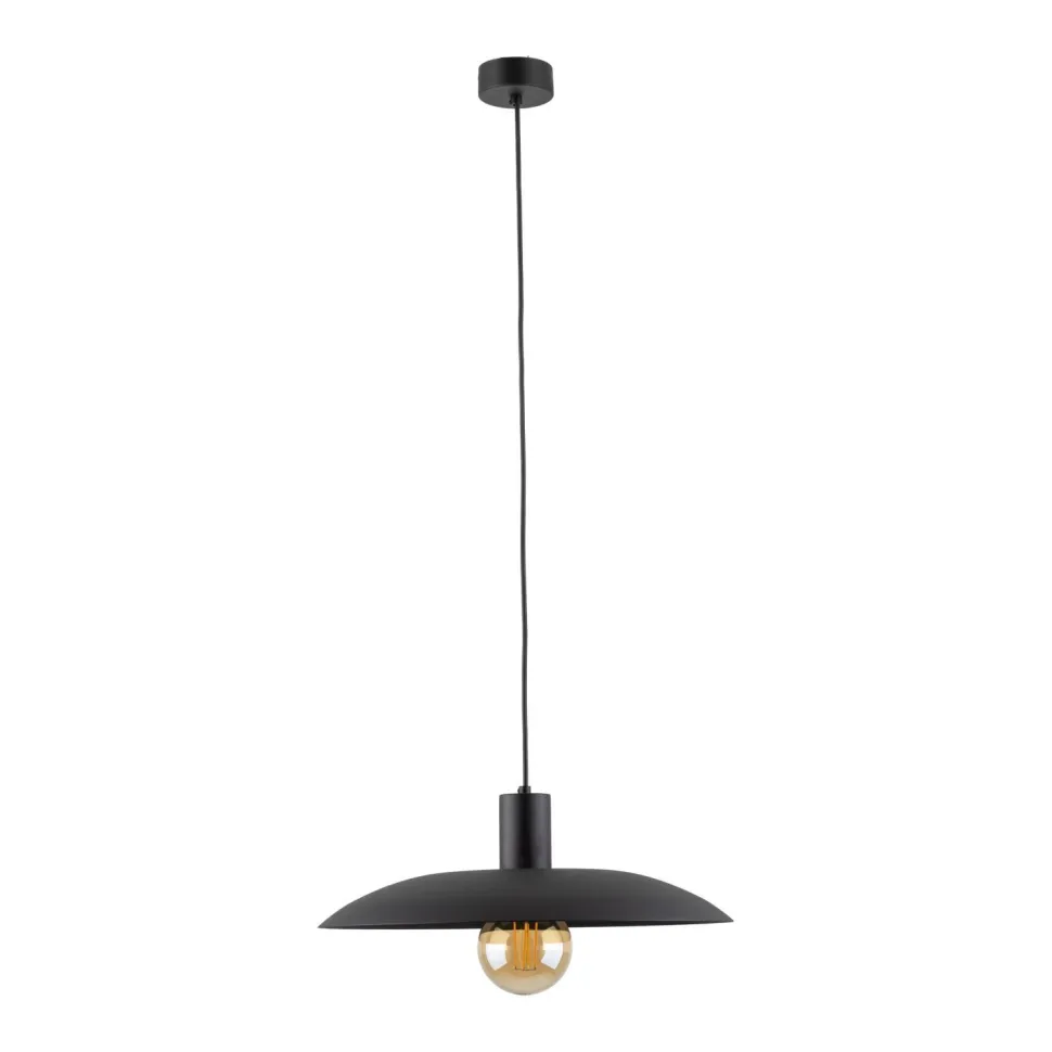 Schwarze Pendelleuchte Metall Ø41 cm rund E27 Loft