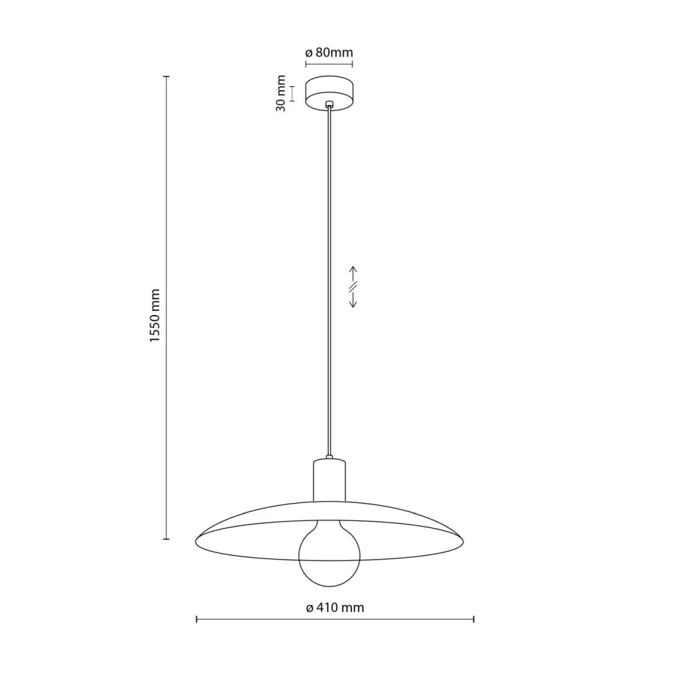 Schwarze Pendelleuchte Metall Ø41 cm rund E27 Loft