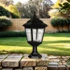Schwarze Sockelleuchte außen H:44cm Rustikal Garten