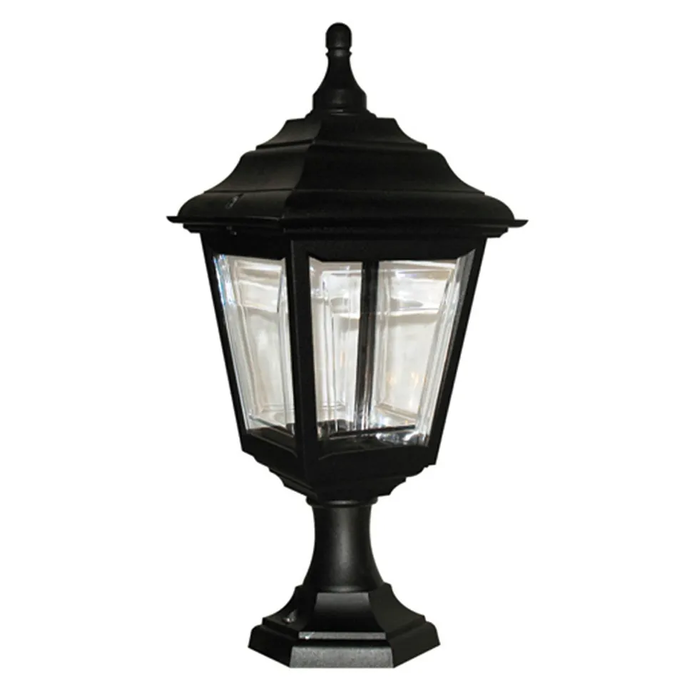 Schwarze Sockelleuchte außen H:44cm Rustikal Garten