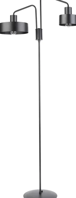 Schwarze Stehlampe Metall groß 174 cm E27 Retro Design