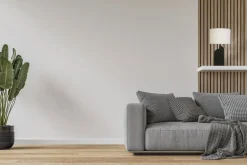 Schwarze Tischleuchte Metall Stoff in Weiß 65 cm E27