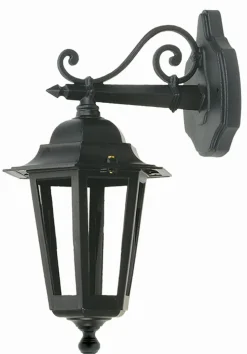Schwarze Wandlampe Außen Aluminium IP44 Haus Rustikal