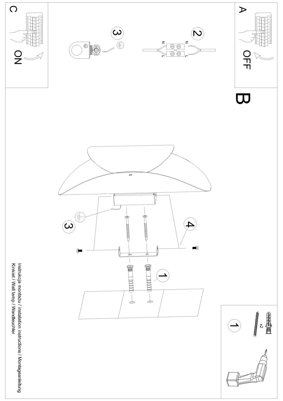 Schwarze Wandlampe indirekt H: 30 cm G9 Modern HEDDO