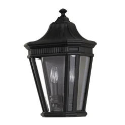 Schwarze Wandleuchte Aluminium IP44 Rustikal E14