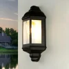 Schwarze Wandleuchte außen LIVORNO Rustikal IP44 E27