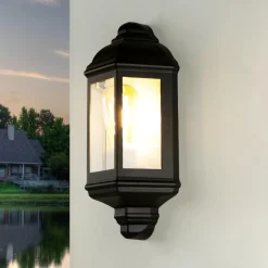 Schwarze Wandleuchte außen LIVORNO Rustikal IP44 E27