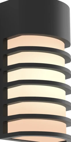 Schwarze Wandleuchte außen Aluminium H:24,3 cm IP54 E27