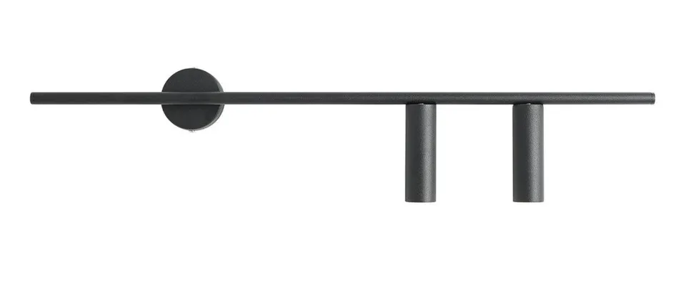 Schwarze Wandleuchte Metall GU10 2-flammig Zylinder