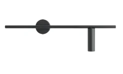 Schwarze Wandleuchte Metall Zylinder B:60 cm GU10 Retro