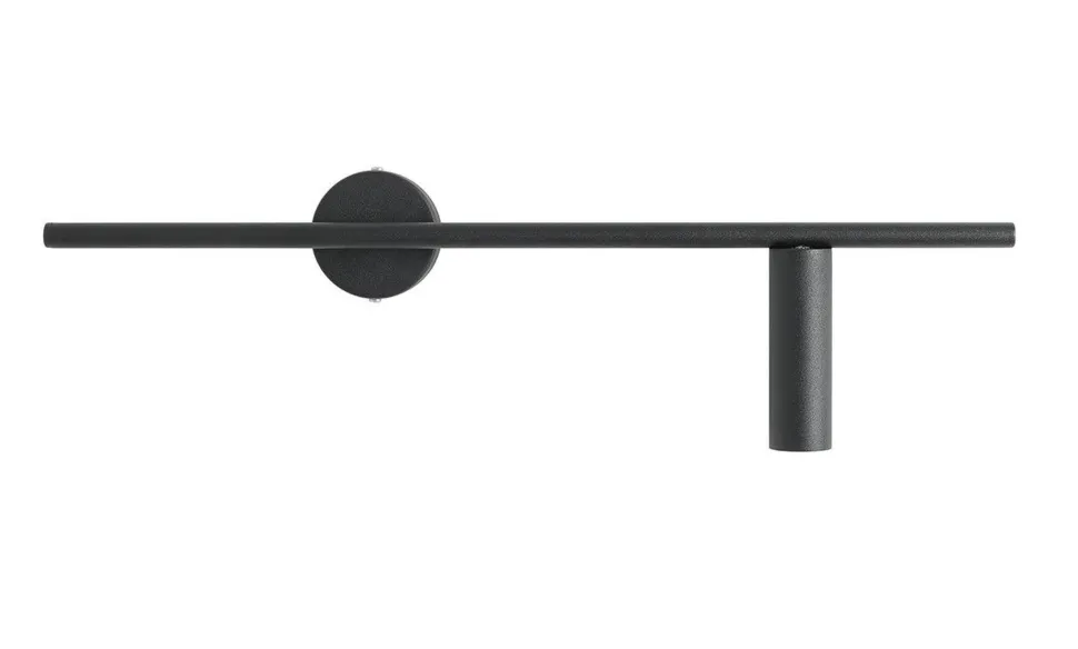 Schwarze Wandleuchte Metall Zylinder B:60 cm GU10 Retro