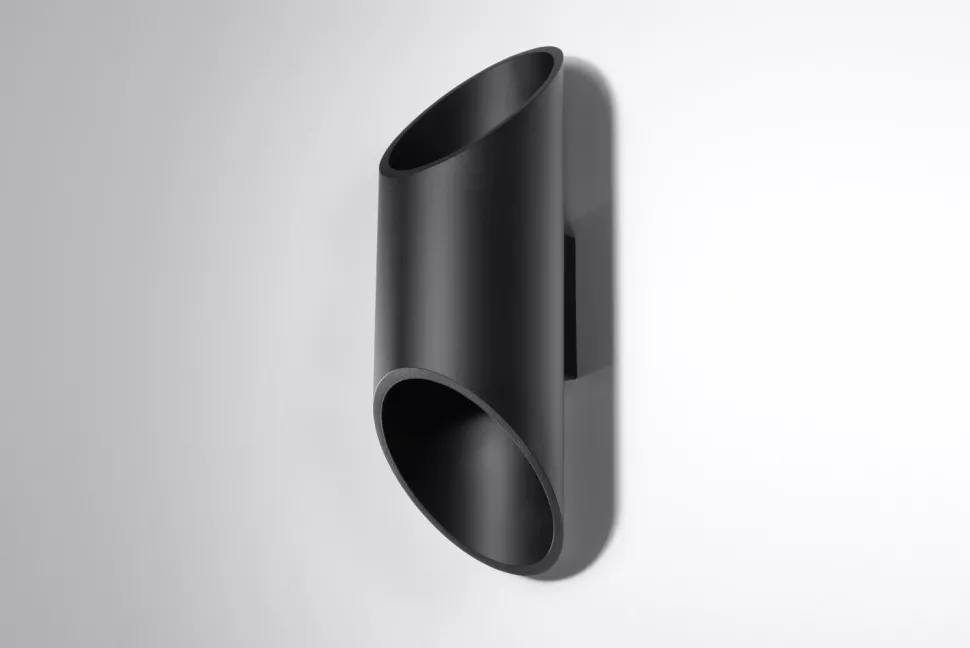 Schwarze Wandleuchte Up & Down Spot Ø10cm H:30cm