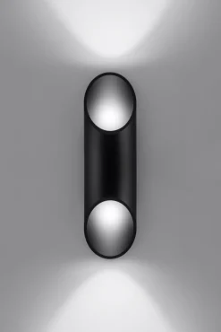 Schwarze Wandleuchte Up & Down Spot Ø10cm H:30cm