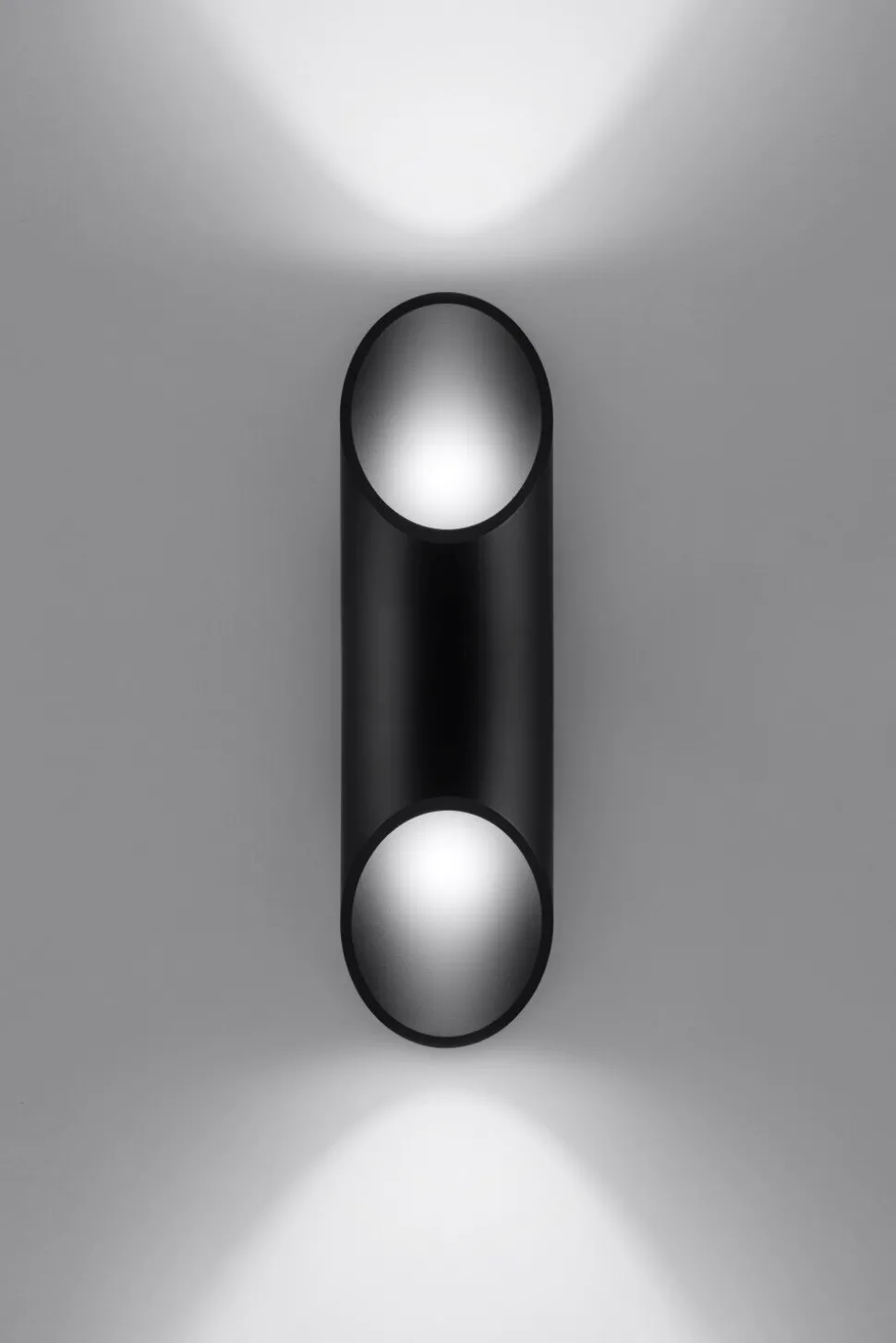 Schwarze Wandleuchte Up & Down Spot Ø10cm H:30cm