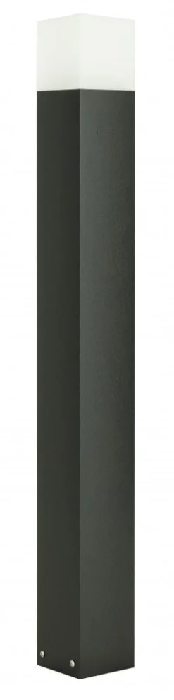 Schwarze Wegeleuchte 100 cm IP44 blendarm eckig