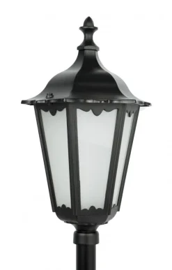 Schwarze Wegeleuchte 114cm Rustikal Aluminium Glas