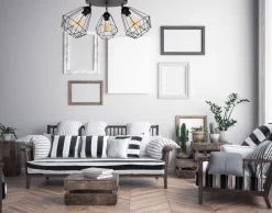 Schwarzer Deckenspot flexibel Metall E27 L:55 cm 3-flmg