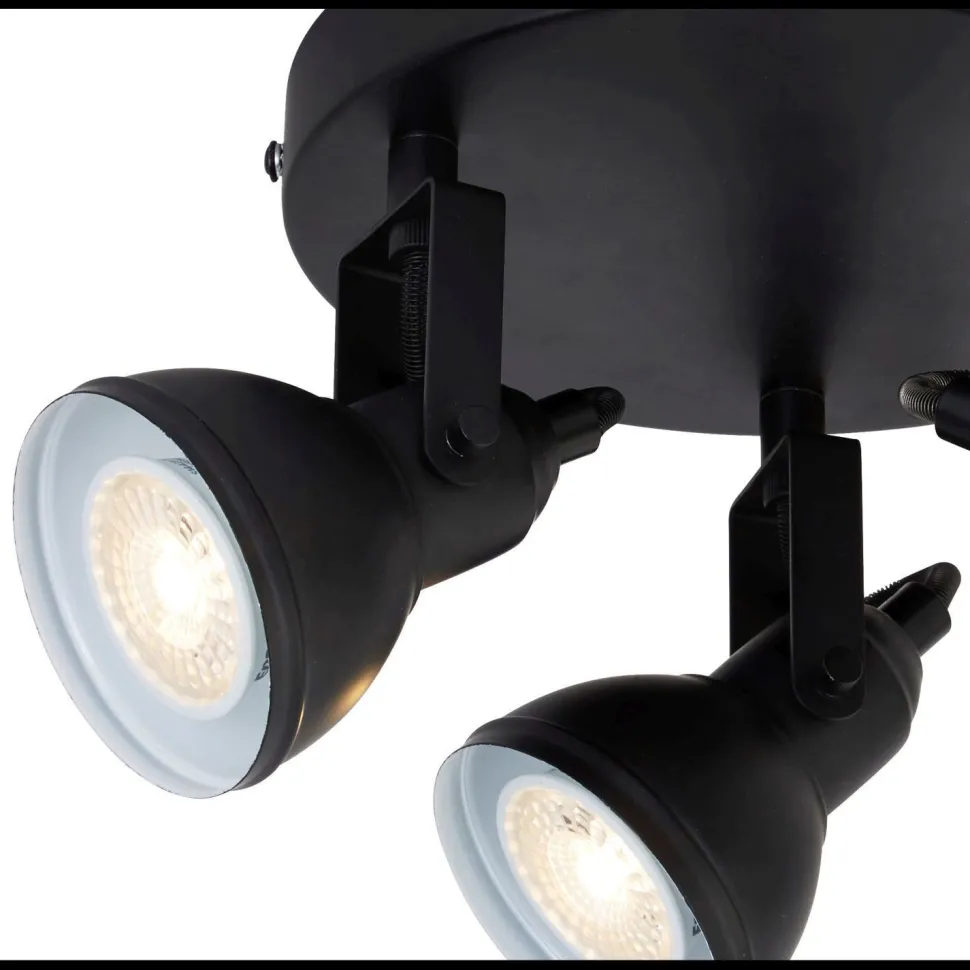 Schwarzer Deckenspot Metall flexibel GU10 30 cm 3-flmg