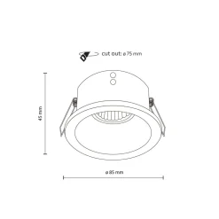 Schwarzer Einbaustrahler IP65 Metall Glas Ø8,5 cm rund