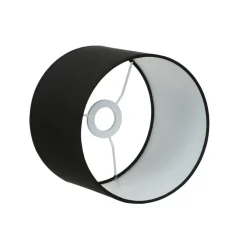 Schwarzer Lampenschirm Stoff für E14 Tischlampe