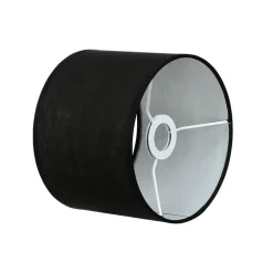 Schwarzer Lampenschirm Stoff für E14 Tischlampe