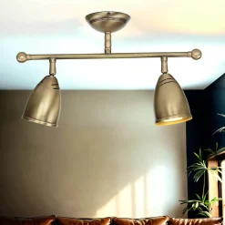 Schwenkbare Deckenleuchte Rustikal Bronze Hell