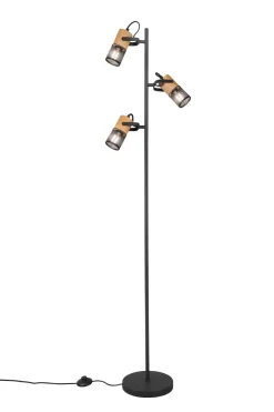 Schwenkbare Stehlampe Metall Holz 150 cm E14 Vintage