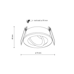 Schwenkbarer Einbauspot Metall Ø7,5 cm IP65 Schwarz