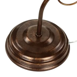 Shabby braune Tischlampe Metall 39cm Jugendstil