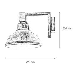 Shabby Chic Wandlampe Weiß HAKON mit Echt Holz
